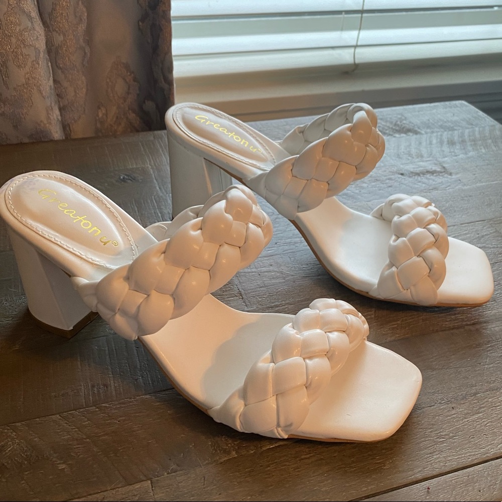 Braided chunky heel